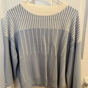 Blue and White Striped Women's Sweat SET